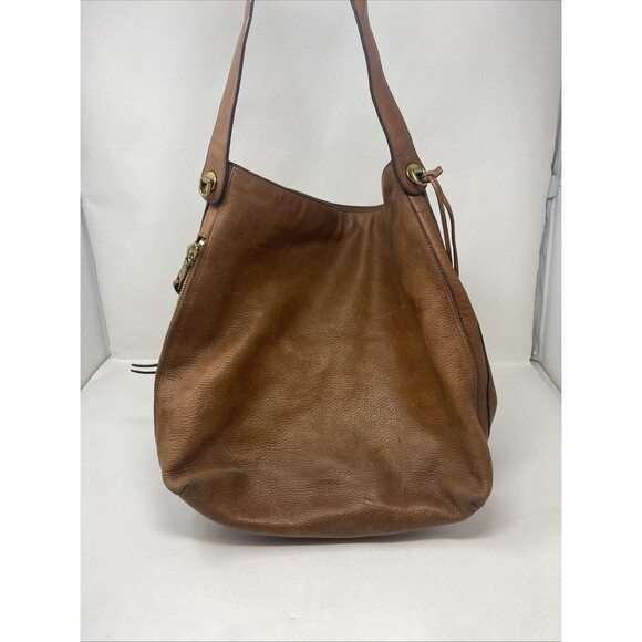 Fossil Maya Hobo Brown Leather Bag Shoulder Purse Cowhide Leather - Picture 1 of 9